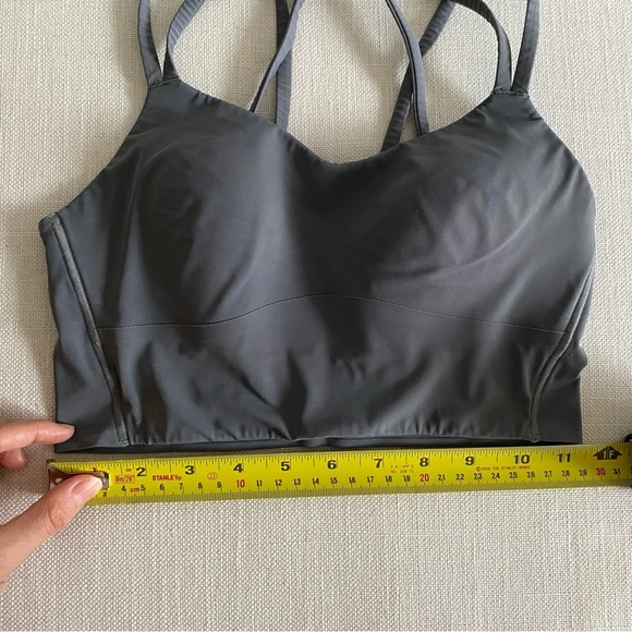 LULULEMON Like A Cloud Long Line Light Support Bra B/C cup Asphalt Gray Size 4 - Picture 7 of 8